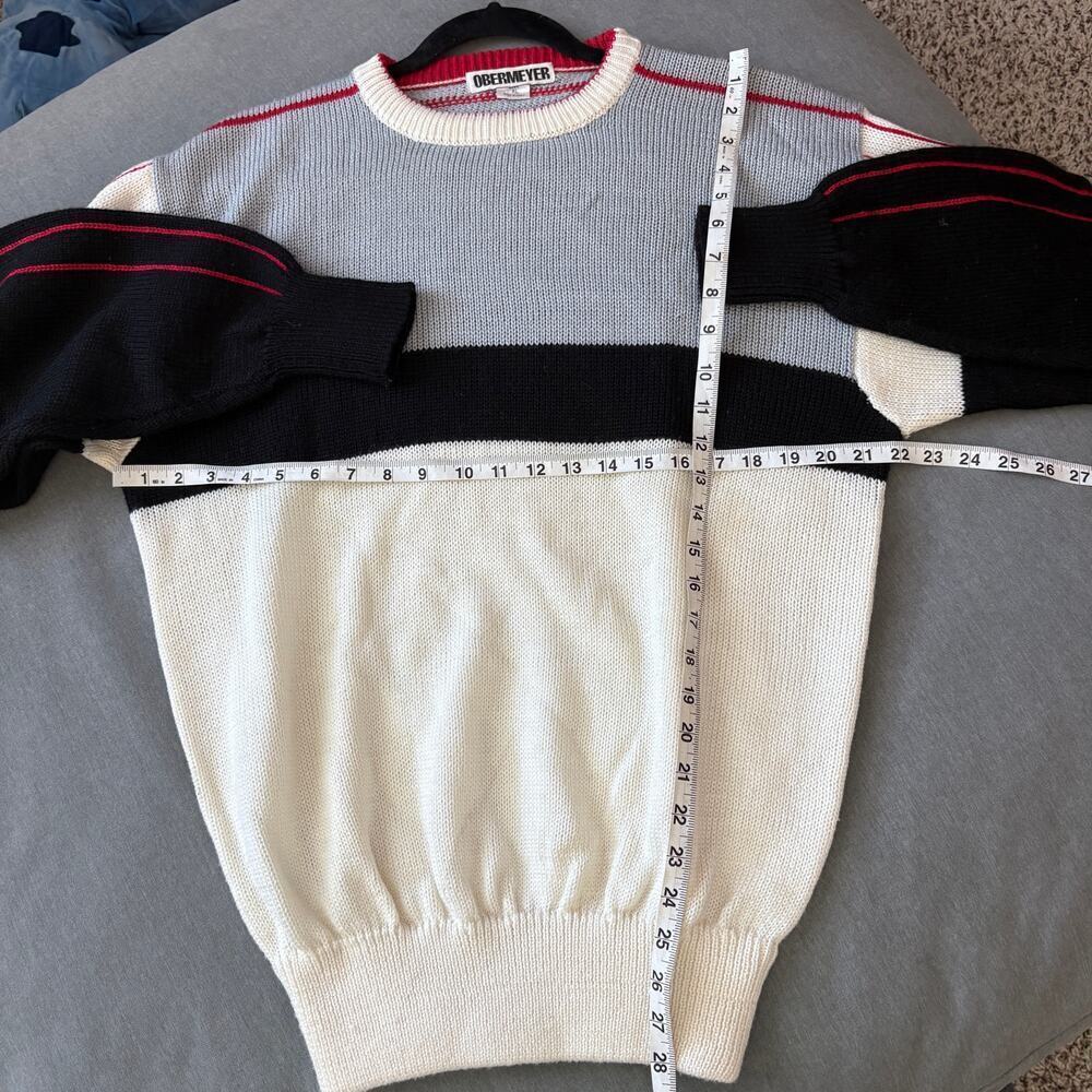 VTG 80s Obermeyer Apres Ski Sweater Wool Blend Colorblock XL GaperDay - Picture 3 of 8